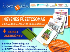 Ingyenes füzetcsomag a belvárosi általános iskolásoknak + POKET Zsebkönyv