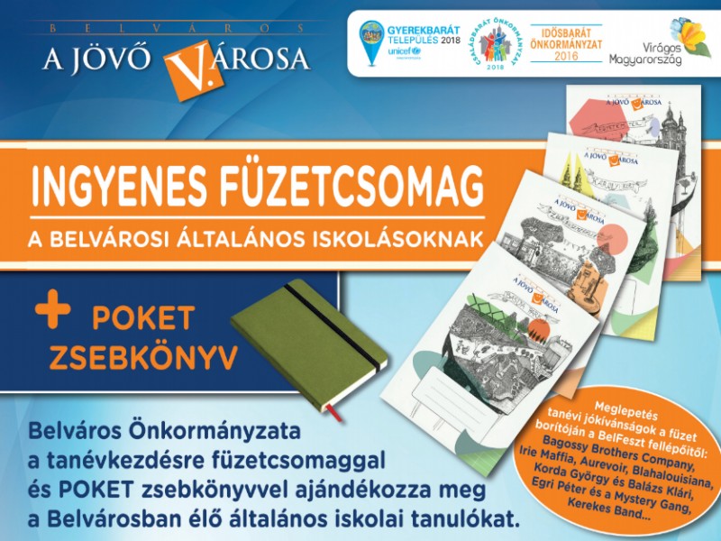 Ingyenes füzetcsomag a belvárosi általános iskolásoknak Ingyenes füzetcsomag a belvárosi általános iskolásoknak